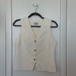 COS Knitted Waistcoat Ivory Size S